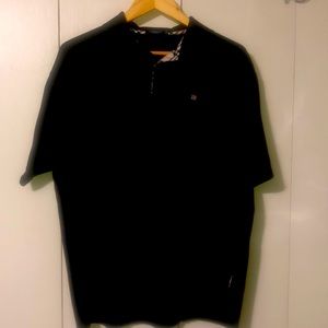 Burberry Black Polo with Nova Check trim, XXL